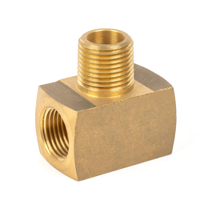 Internal External Threads Brass Tee Transition  Fittings with Middle External Threaded